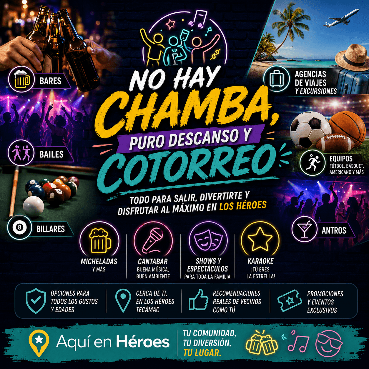 No hay chamba, puro descanso y cotorreo
